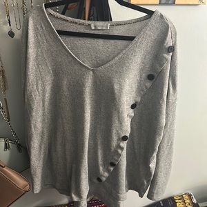 Light grey light sweater with buttons
